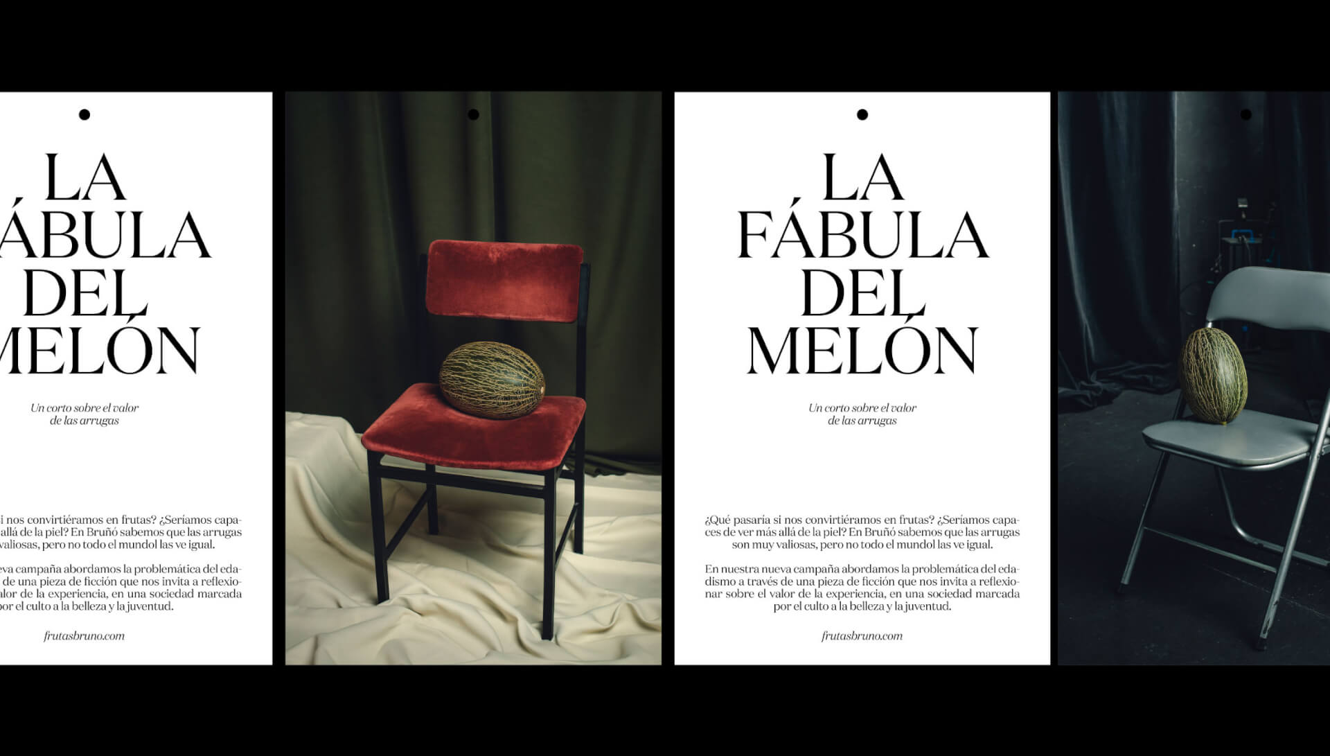 Conjunto de imágenes y textos explicativos sobre el vídeo La fábula del melón