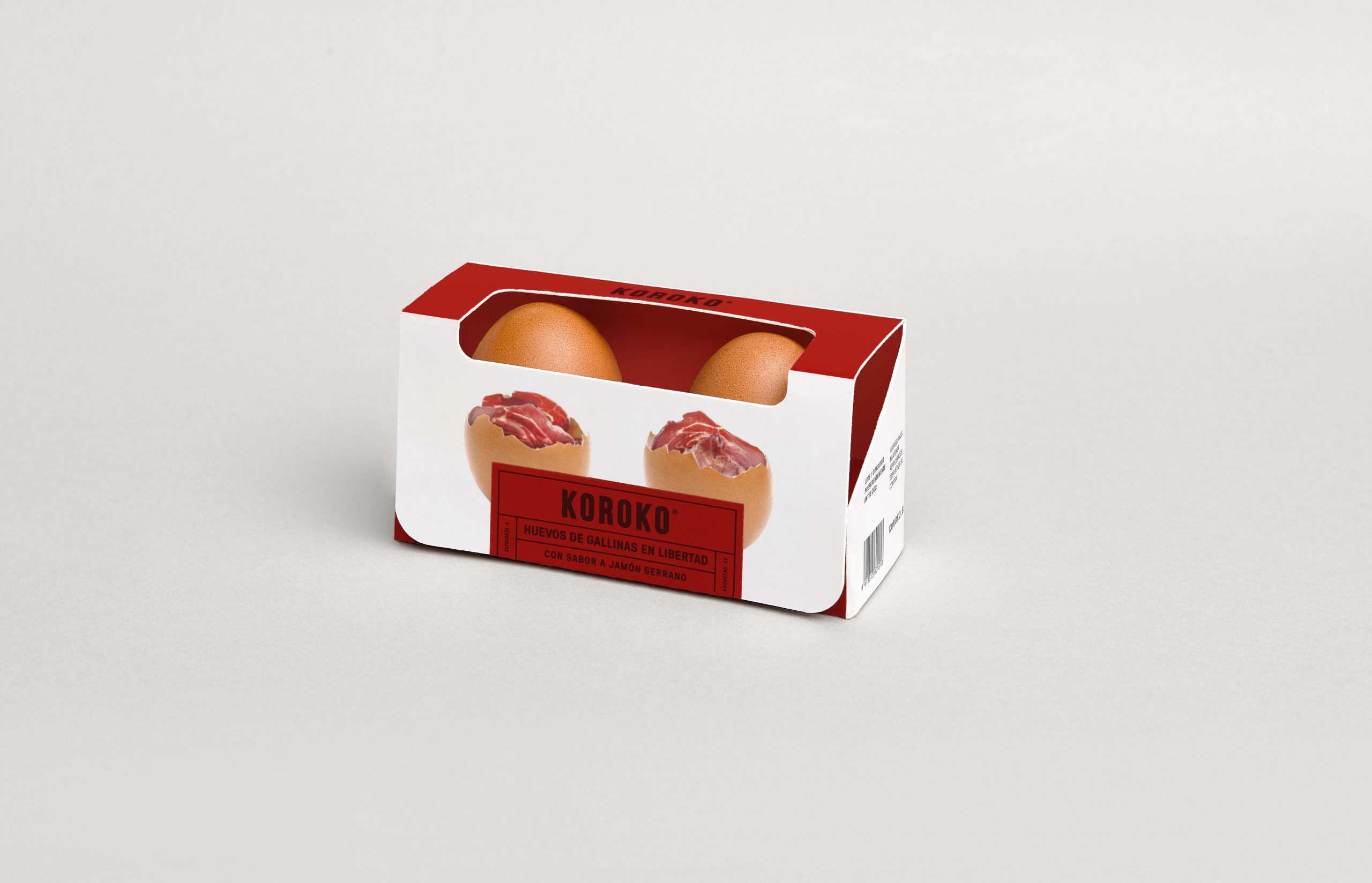Packaging de los huevos con sabor a jamón serrano