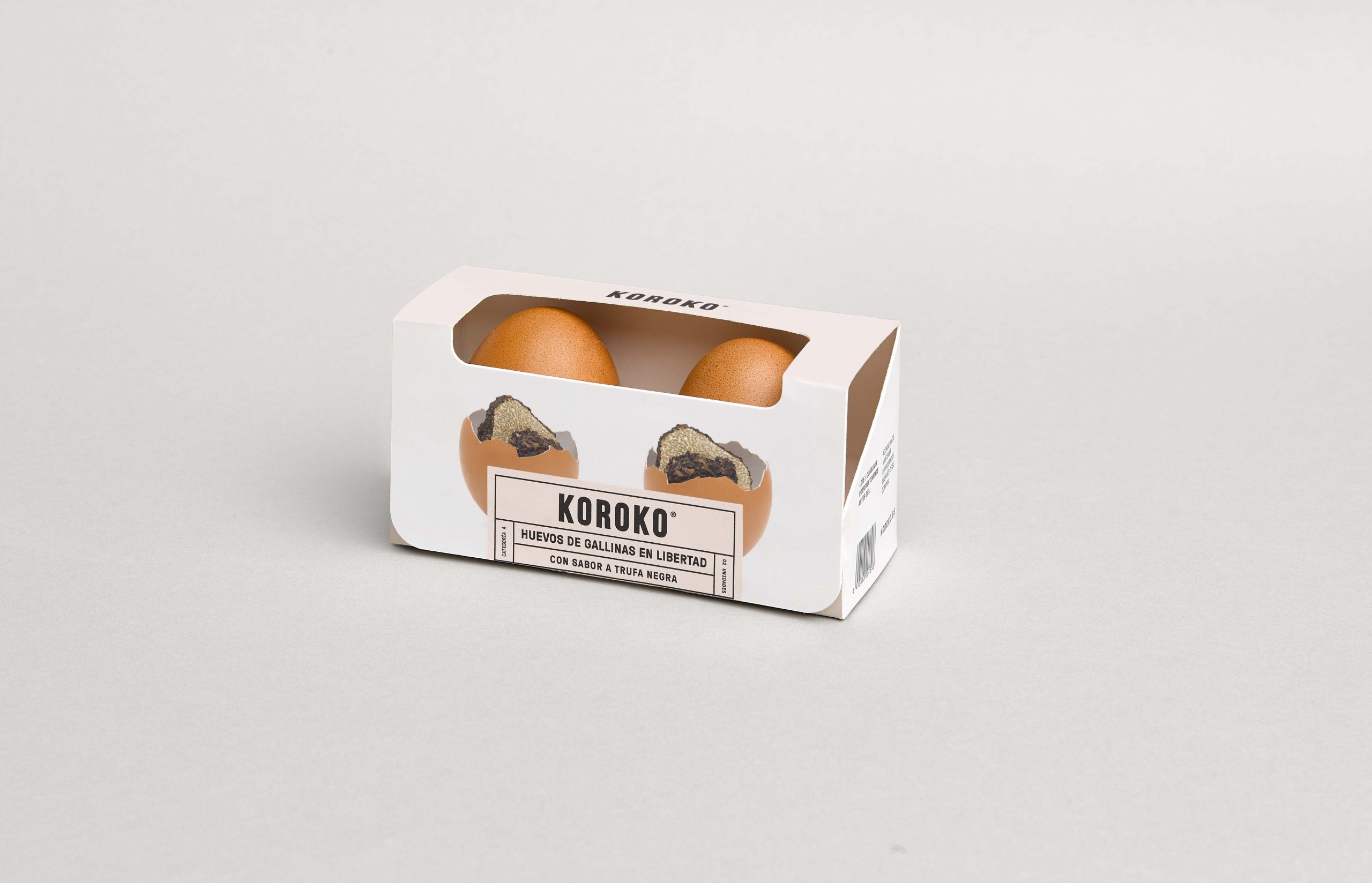 Packaging de los huevos con sabor a trufa