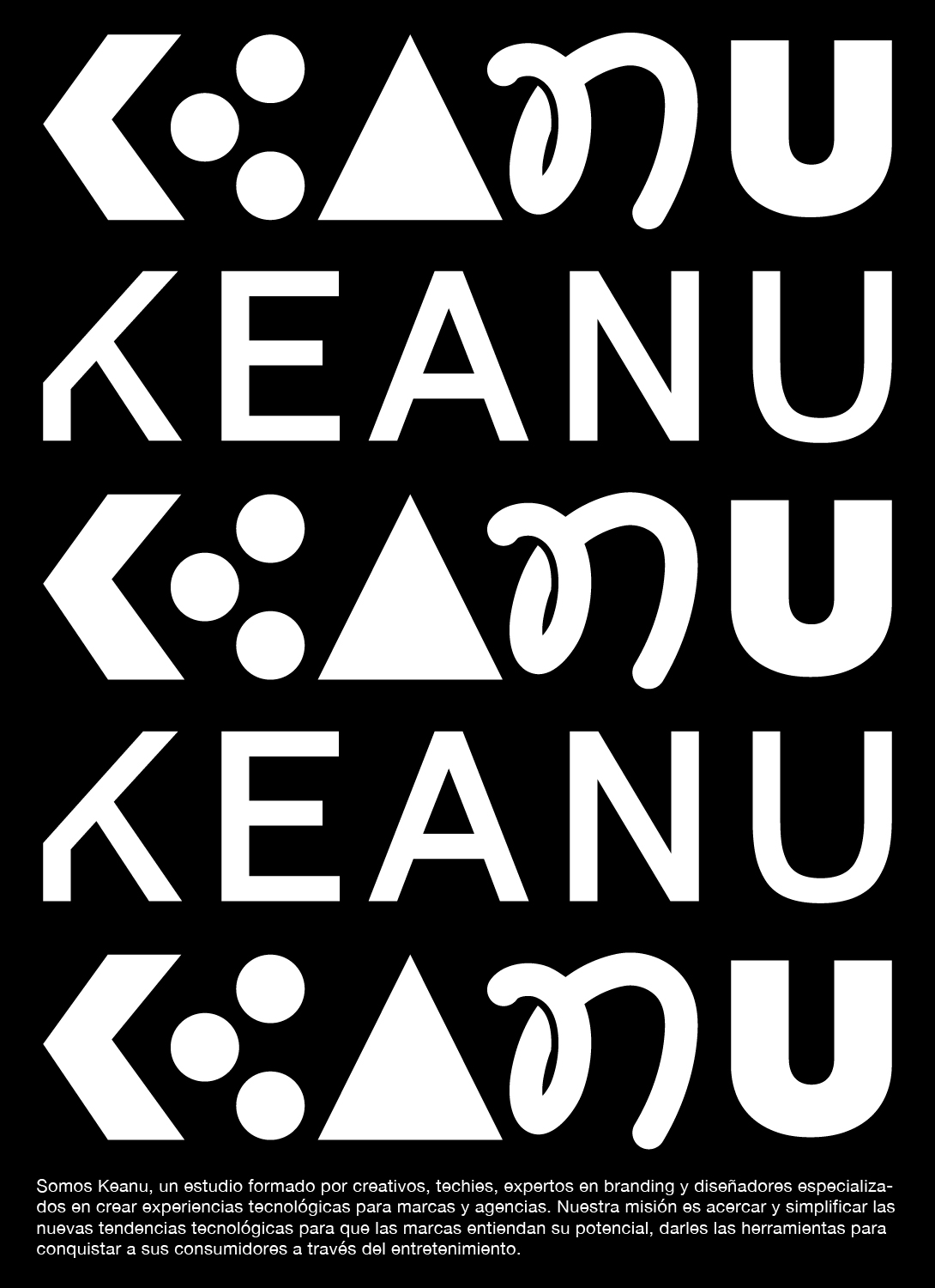 Cartel de variaciones tipográficas de Keanu