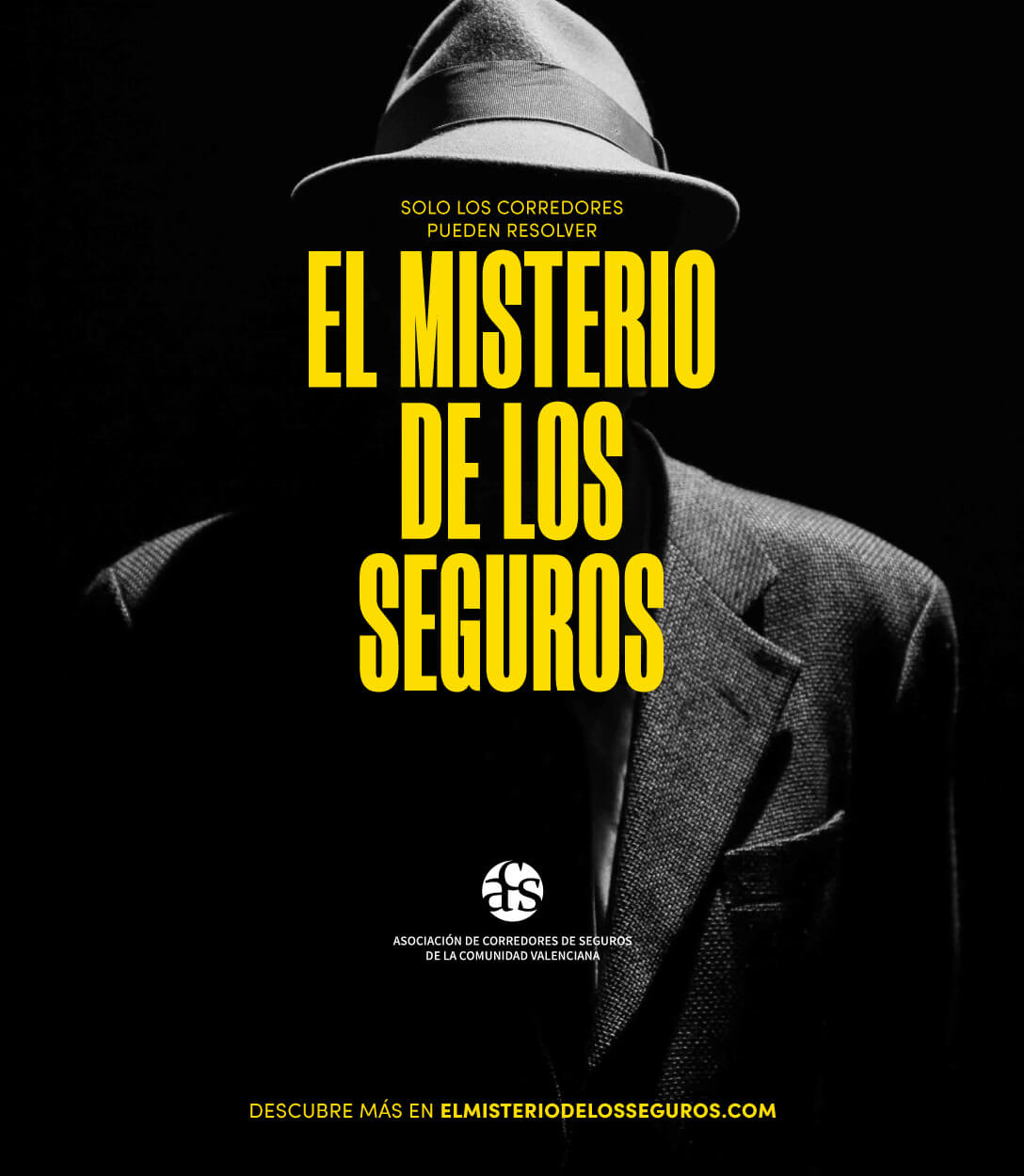 Cartle del vídeo El Misterio de los Seguros, hombre con sombrero y chaqueta al que no se le ve el rostro