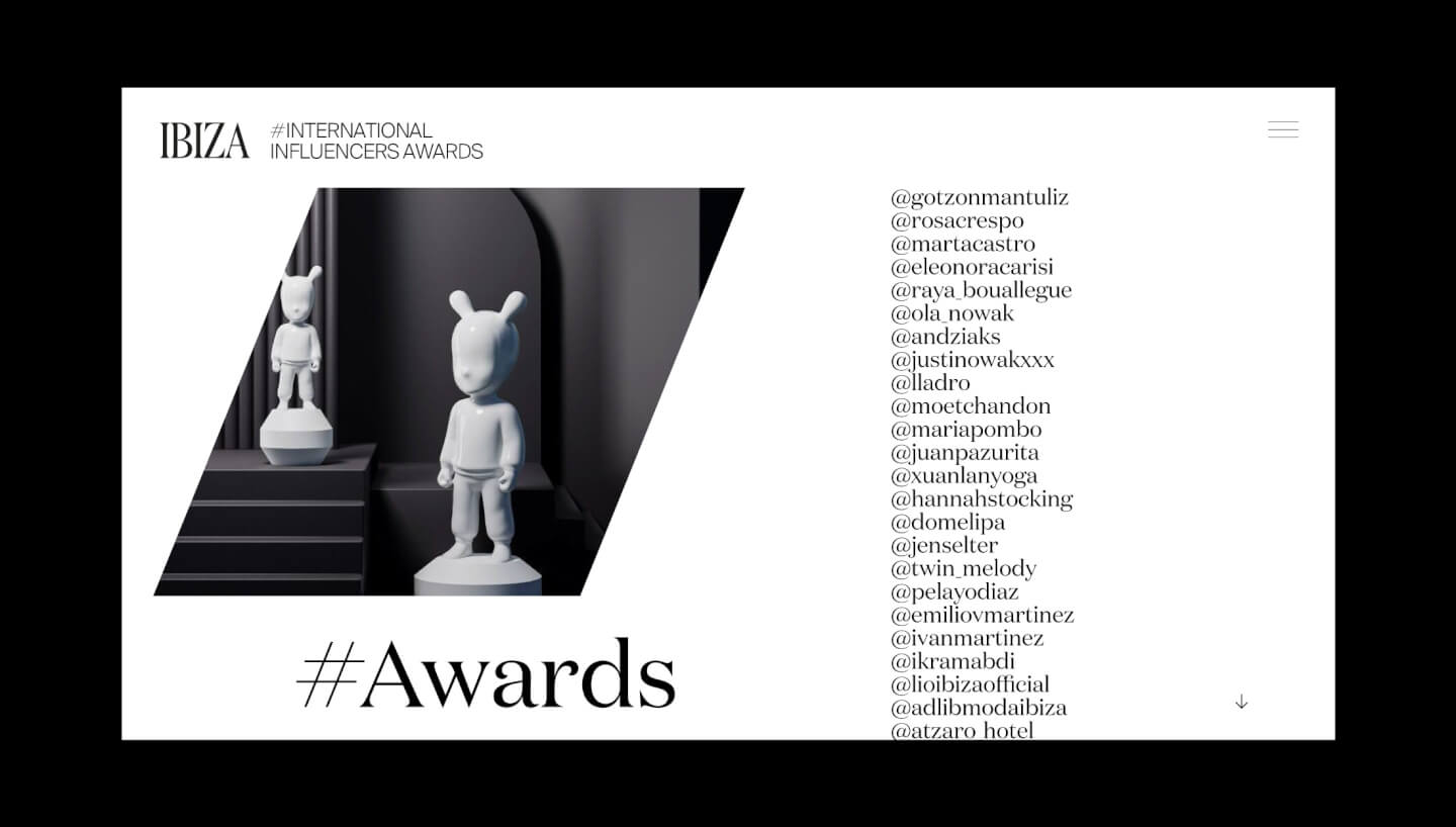 Captura de pantalla con una foto del premio y los nombres de los premiados